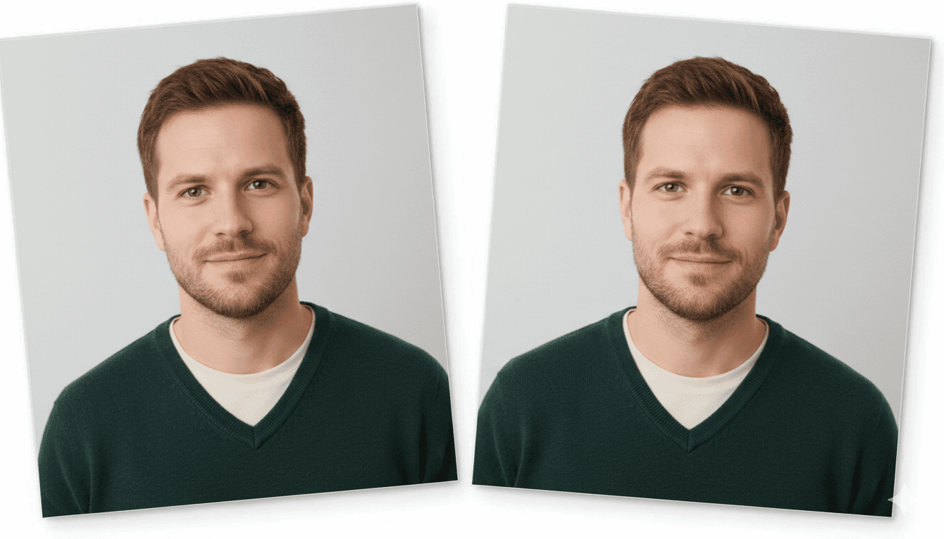 50x70 mm Canadian Passport Photo Example 50x70 mm Canadian passport photo size example with correct dimensions and background